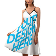 Cargar imagen en el visor de la galería, Vestido Estampado de Moda de Tirantes con Volantes para mujer NZ016 Personalizado con Impresión Completa de una imagen con Foto Logo Patrón Texto
