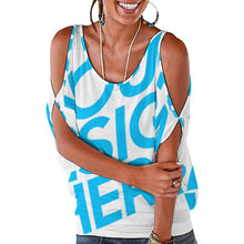 Cargar imagen en el visor de la galería, Camiseta hombros descubiertos sin manga sexy Talla Grande para mujer AUT Personalizada con Impresión Completa de una imagen con Foto Logo Patrón Texto
