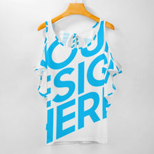 Cargar imagen en el visor de la galería, Camiseta hombros descubiertos sin manga sexy Talla Grande para mujer AUT Personalizada con Impresión Completa de una imagen con Foto Logo Patrón Texto

