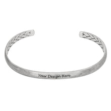 Cargar imagen en el visor de la galería, Brazalete Grabado / Pulsera de Plata / Cobre para Hombre S0033 Personalizada con Texto Nombre
