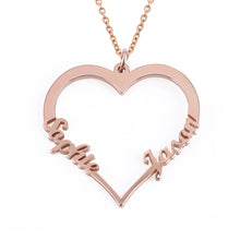 Cargar imagen en el visor de la galería, Collar Corazón en Plata / Cobre Chapado en Oro / Oro Rosa para Mujer Hombre X0090 Grabado Personalizado con Texto Nombre Letra
