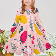 Cargar imagen en el visor de la galería, Vestido Lindo con Volante y Estampado de Manga Larga Cuello Redondo para Otoño Invierno para Niña Chica CRQ Personalizado Impresion Completa de Una Imagen con Foto Logo Patrón Texto

