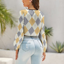 Cargar imagen en el visor de la galería, Blusa corta sexy con lazo para mujer NZ131 Personalizada con Impresión Completa con Foto Logo Patrón Texto

