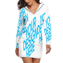 Cargar imagen en el visor de la galería, Vestido con Capucha para Uso en Hogar de Casa Ropa de dormir para Mujeres QZ6056 con Diseño Personalizado con Impresión Completa de una imagen con Foto Logo Patrón Texto

