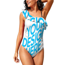 Cargar imagen en el visor de la galería, Bañador de Una Pieza con Tirantes Sexy para Mujer LT3173 Personalizado con Foto Logo Patrón Texto (Impresión Completa de una sola imagen)
