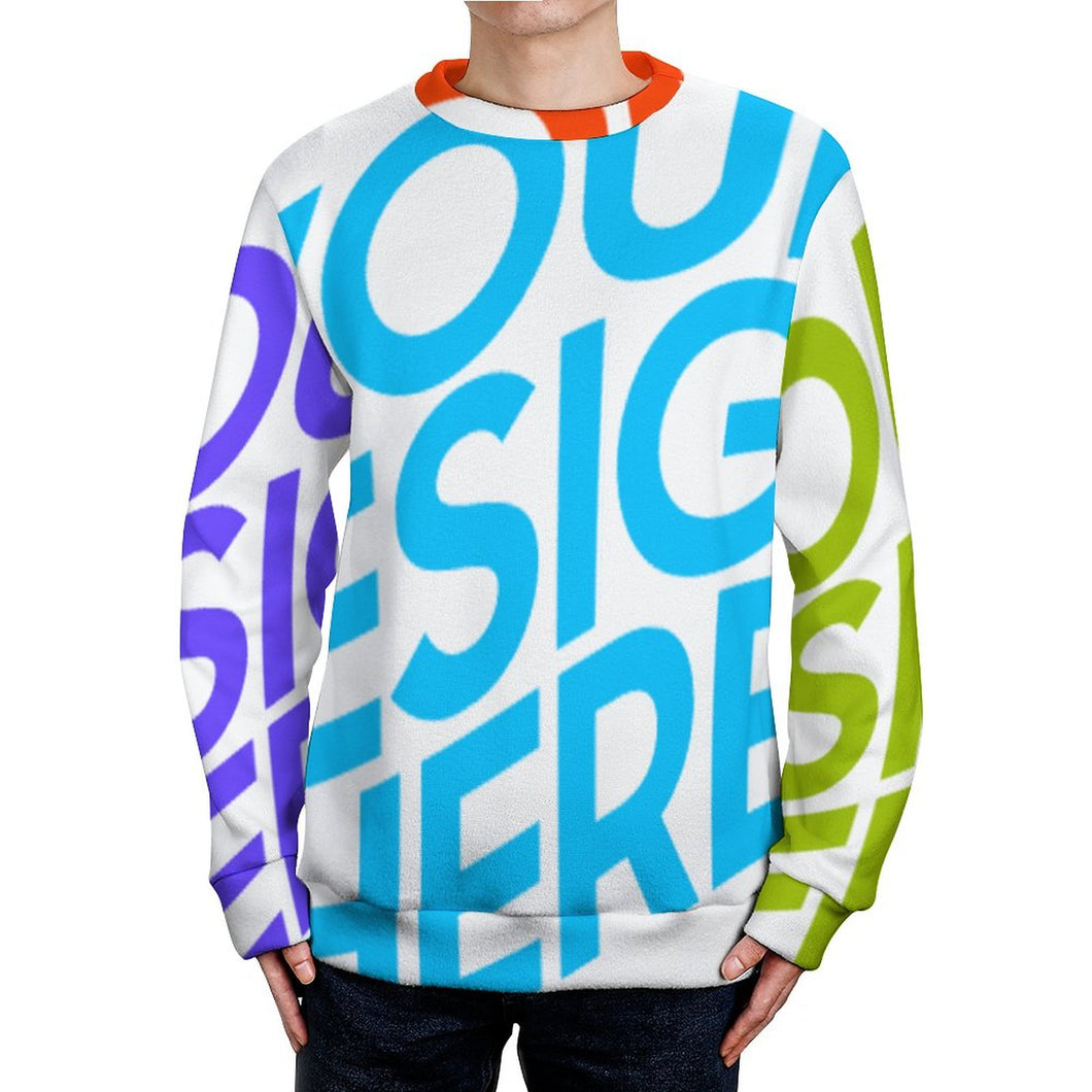 Suéter / Jersey de cuello redondo manga larga casual para hombre MY09 Personalizado con Impresión Completa de múltiples imágenes con Foto Logo Patrón Texto