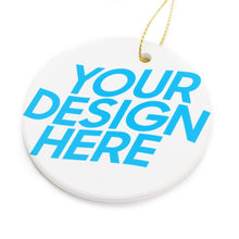 Cargar imagen en el visor de la galería, Adornos Navideños Redondos Cerámica con Diseño Personalizado de Tus Nombres o Imágenes
