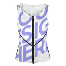 Cargar imagen en el visor de la galería, Sujetador Deportivo / Chaleco Deportivo con Capucha Cremallera para Mujer B772 Personalizado Impresion Completa de Múltiples Imágenes con Foto Logo Patrón Texto
