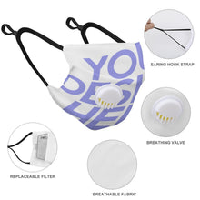 Cargar imagen en el visor de la galería, Mascarilla para Adultos Reutilizable con Válvula de Respiración JJ0521163 Personalizada Impresion Completa de Una Imagen con Foto Logo Patrón Texto
