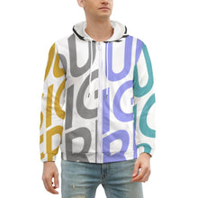 Cargar imagen en el visor de la galería, Sudadera con Capucha de felpa con cremallera Chaqueta de forro polar para hombre GH Personalizada con Impresión Completa de múltiples imágenes con Foto Logo Patrón Texto
