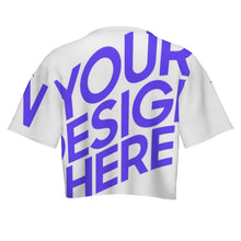 Cargar imagen en el visor de la galería, Camiseta de mujer con cuello redondo y crop top de playa MSYX253 personalizado con patrón foto texto
