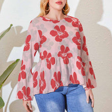 Cargar imagen en el visor de la galería, Camiseta / Blusa talla grande holgada con dobladillo irregular para mujer PL Personalizada con Impresión Completa de una imagen con Foto Logo Patrón Texto
