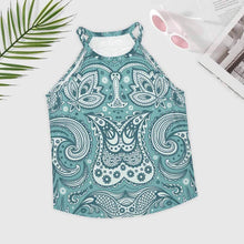 Cargar imagen en el visor de la galería, Camiseta sin Mangas de Verano con Cuello Redondo Para Mujer Personalizada YK Estampado de Una Imágen con Diseño de Logotipo de Texto con Patrón Fotográfico
