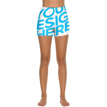 Cargar imagen en el visor de la galería, Pantalones Cortos de Yoga Cintura alta Leggings de Entrenamiento Ejercicio para mujer FS0813007 Personalizados con Impresión Completa con Foto Logo Patrón Texto
