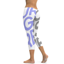 Cargar imagen en el visor de la galería, Leggings 3/4 de Yoga Mallas Pantalones Cintura Alta de Entrenamiento Correr Fitness Ejercicio para Mujer SY009 Personalizados con Impresión Completa de múltiples imágenes con Foto Logo Patrón Texto
