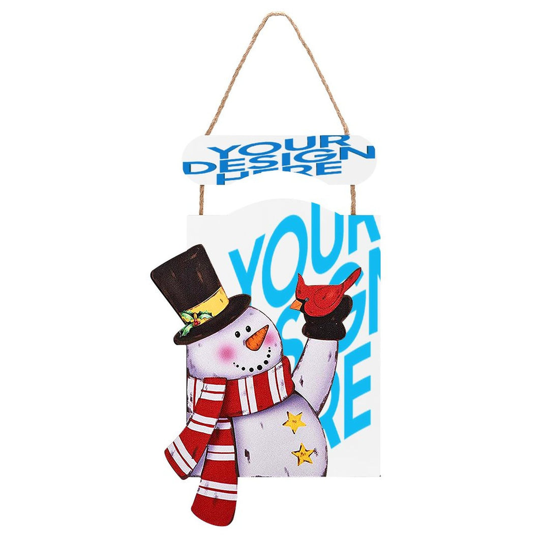 Cuadro de Madera de Muñeco de Nieve Navideño con Diseño Personalizado Personalizada de Tus Fotos o Textos