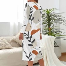 Cargar imagen en el visor de la galería, Camisón de dormir largo de casa Pijama Vestido Cómodo Suave para mujer AEQ Personalizado con Impresión Completa de una imagen con Foto Logo Patrón Texto
