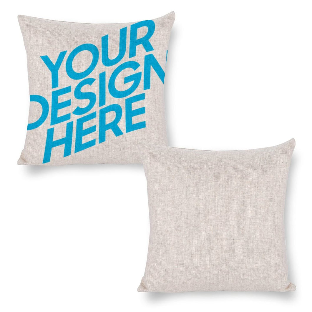 Funda de Almohada de Algodón y Lino con Impresión a Una Cara de Diseño Personalizado con Tu Texto o Imagen Online