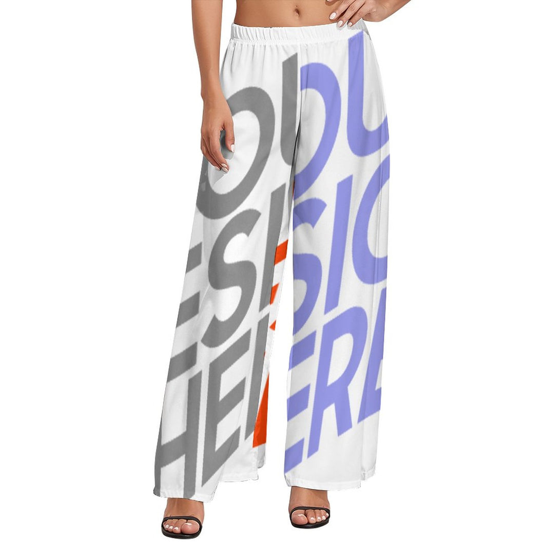 Pantalones de pierna ancha frescos de verano para mujer NP Personalizados con Impresión Completa de múltiples imágenes con Foto Logo Patrón Texto