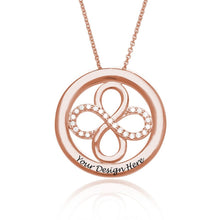 Cargar imagen en el visor de la galería, Collar Redondo Infinito para Mujer Hombre en Plata de Ley 925 / Cobre X0064 Grabado Personalizado con Texto Nombre
