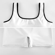 Cargar imagen en el visor de la galería, Conjunto de chándal de yoga para mujer de 2 piezas con crop top y shorts YJ052 personalizado con patrón foto texto (impresión de imagen única)
