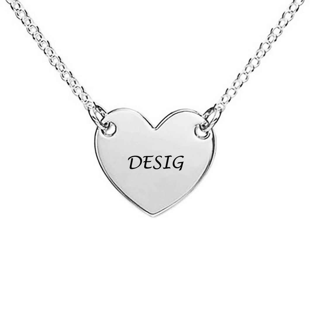 Collar de corazón longitud ajustable en plata de ley 925 chapado de oro rosa de 18K para mujer X0057 Personalizado con texto nombre