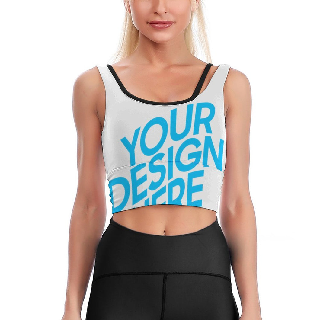 Sujetador Corto de Yoga Top Deportivo de entrenamiento para Mujer YJ023 con Diseño Personalizado con Impresión Completa de una imagen con Foto Logo Patrón Texto