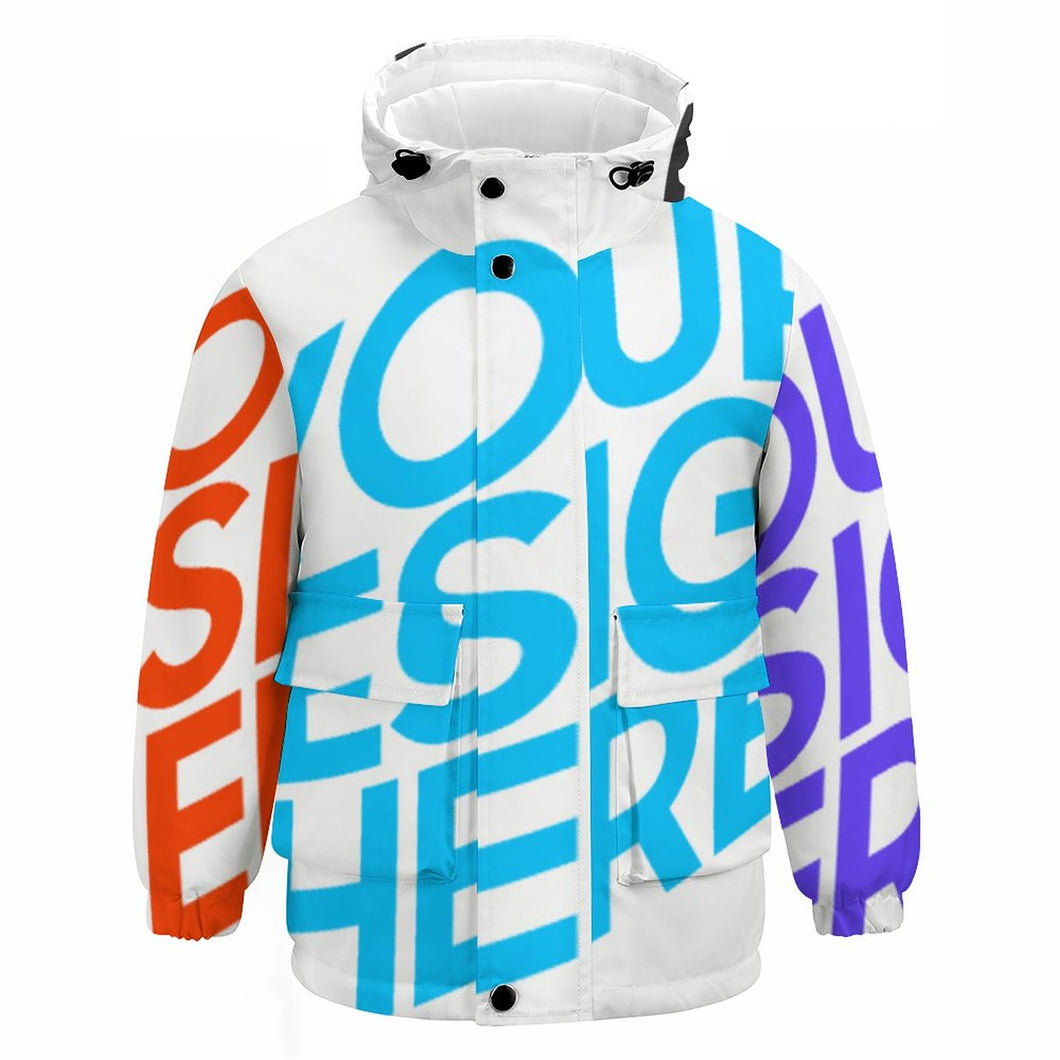Chaqueta corta fina deportiva con capucha protegido de viento para niños niñas A537 Personalizada con Impresión Completa de múltiples imágenes con Foto Logo Patrón Texto