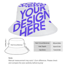 Cargar imagen en el visor de la galería, Sombrero de pescador unisex sombrero para el sol sombrero de pescador de gran tamaño (62x9x7cm) personalizado con patrón foto texto
