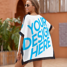 Cargar imagen en el visor de la galería, Blusa Cubierta para traje de baño en playa con Cuello en V para Mujer ZS907 Personalizada con impresión completa de una sola imagen con Foto Logo Patrón Texto
