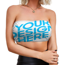 Cargar imagen en el visor de la galería, Bandeau / Top Crop Sin tirantes de Moda para mujer NZ065 Personalizado con Impresión Completa de una imagen con Foto Logo Patrón Texto
