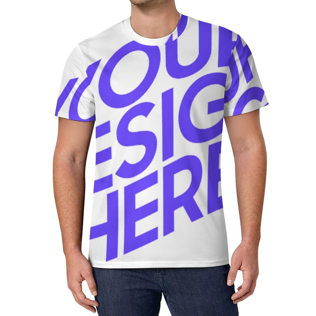Camiseta de hombre con estampado integral OMDT01 personalizado con patrón foto texto (impresión de imagen única)