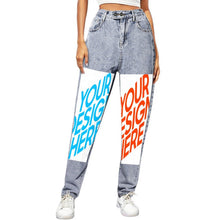 Cargar imagen en el visor de la galería, Jeans harem elásticos cintura alta 9037 (múltiples imágenes opcionales) personalizados con foto, texto o logo
