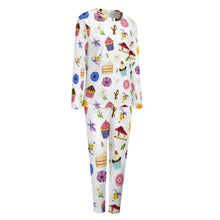 Cargar imagen en el visor de la galería, Traje de Pijama Suave de Dos Piezas Casual Manga Larga para Mujer BTZ Personalizado con Impresión Completa de dos imágenes con Foto Logo Patrón Texto
