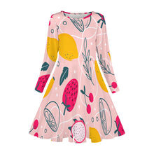Cargar imagen en el visor de la galería, Vestido Lindo con Volante y Estampado de Manga Larga Cuello Redondo para Otoño Invierno para Niña Chica CRQ Personalizado Impresion Completa de Una Imagen con Foto Logo Patrón Texto
