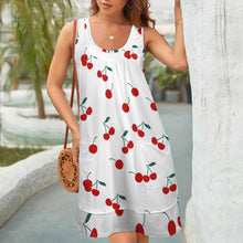 Cargar imagen en el visor de la galería, Vestido de dos piezas falsas con cuello en U sin mangas QQ Personalizado con Impresión Completa de una imagen con Foto Logo Patrón Texto
