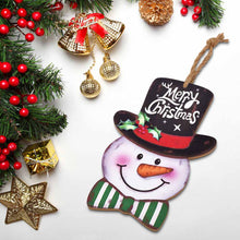 Cargar imagen en el visor de la galería, Cartel de Madera de Muñeco de Nieve de Navidad con Diseño Personalizado Personalizada de Tus Imágenes o Textos
