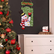Cargar imagen en el visor de la galería, Cuadro de Madera de Muñeco de Nieve Navideño con Diseño Personalizado Personalizada de Tus Fotos o Textos
