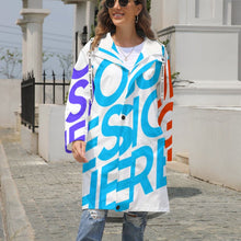 Cargar imagen en el visor de la galería, Chaqueta / Abrigo larga con forro polar impermeable prueba de viento invierno con cremallera para mujer A677 Personalizada con Impresión Completa de múltiples imágenes con Foto Logo Patrón Texto
