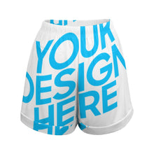 Cargar imagen en el visor de la galería, Pantalones Cortos Deportivos Sueltos Cintura Alta para Mujer HP Personalizados con Impresión Completa de una imagen con Foto Logo Patrón Texto
