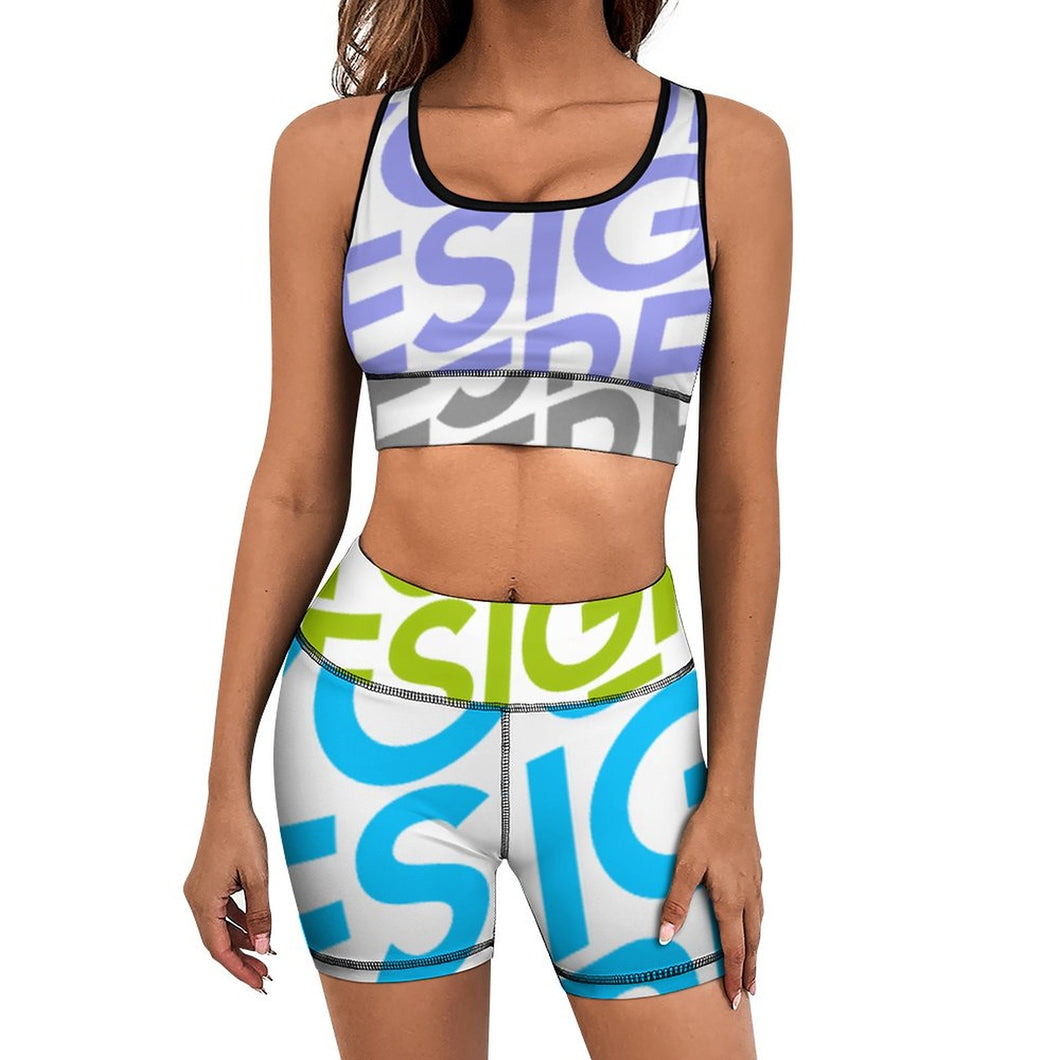 Conjunto deportivo de yoga camiseta sin mangas pantalones cortos para mujer ABTZ Personalizado con Impresión Completa con Foto Logo Patrón Texto