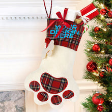 Cargar imagen en el visor de la galería, Medias navideñas con decoración de pata de gato por transferencia térmica personalizado con patrón foto texto
