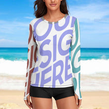 Cargar imagen en el visor de la galería, Camiseta Manga Larga de Protección Solar para Mujer NZ143 Personalizada con Impresión Completa de v con Foto Logo Patrón Texto
