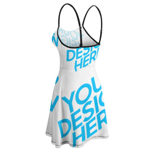 Cargar imagen en el visor de la galería, Vestido Espalda Abierta Sexy con Volantes de Tirantes para mujer NZ002 Personalizado con Impresión Completa de una imagen con Foto Logo Patrón Texto
