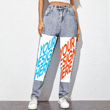 Cargar imagen en el visor de la galería, Jeans harem elásticos cintura alta 9037 (múltiples imágenes opcionales) personalizados con foto, texto o logo
