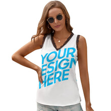 Cargar imagen en el visor de la galería, Camiseta sin Mangas con Cuello en V para Mujer NZ112 Personalizada con impresión completa con Foto Logo Patrón Texto
