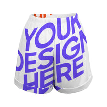 Cargar imagen en el visor de la galería, Pantalones Cortos Deportivos Sueltos Cintura Alta para Mujer HP Personalizados con Impresión Completa de múltiples imágenes con Foto Logo Patrón Texto
