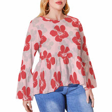 Cargar imagen en el visor de la galería, Camiseta / Blusa talla grande holgada con dobladillo irregular para mujer PL Personalizada con Impresión Completa de una imagen con Foto Logo Patrón Texto
