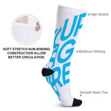 Cargar imagen en el visor de la galería, Calcetines Largos Medias de Colores de Moda Suave para mujer hombre FS0808010 Personalizados con impresión completa con Foto Logo Patrón Texto
