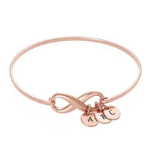 Cargar imagen en el visor de la galería, Brazalete / Pulsera de Infinito con Discos en Plata 925 / Cobre para Mujer Hombre S0043 Grabado Personalizado con Texto Nombre
